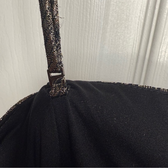 Zara Gold Metallic Mini Dress with Ruffle Size Medium NWT Homecoming Formal - Picture 9 of 9